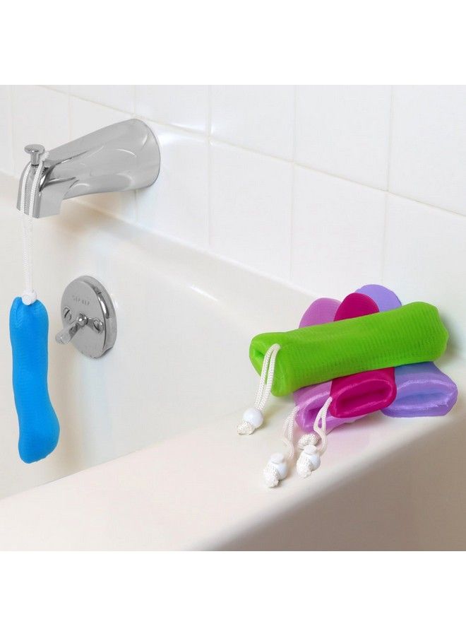 Evelots 5 Pack Exfoliating Soap SaverMesh PouchesBath/ShowerHanging CordSave - Image 3