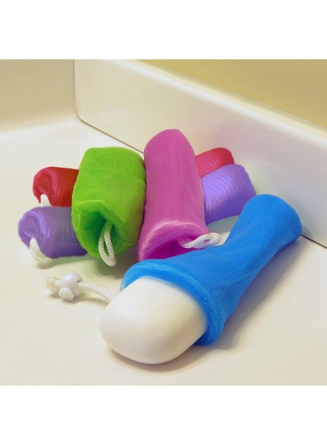 Evelots 5 Pack Exfoliating Soap SaverMesh PouchesBath/ShowerHanging CordSave - Image 4