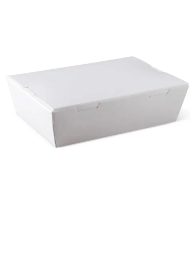 White Food Containers with Attached Lid Small Size (25 pcs)