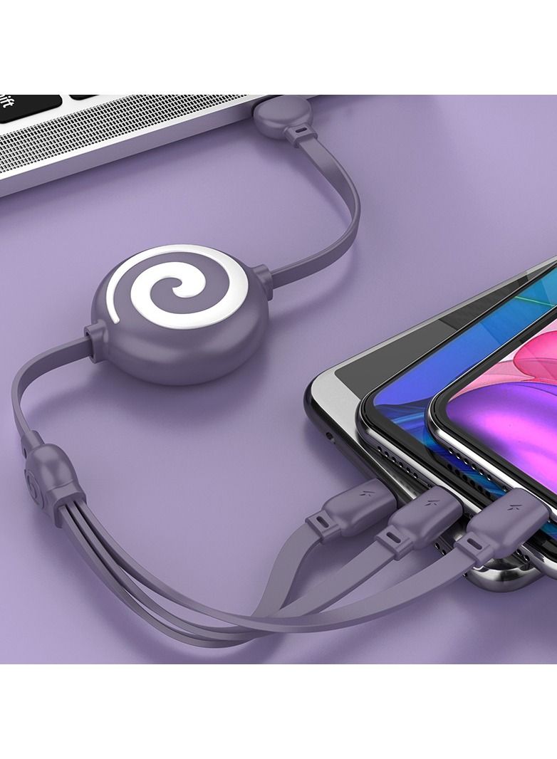 NIBEMINENT Mobile Phone Data Cable Is Suitable for Apple Android Phone Type-C Three-in-one  - Image 1