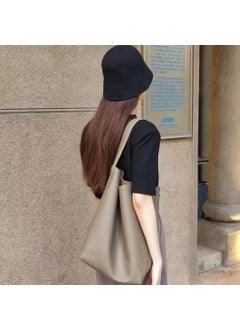 The Row Large Capacity Lychee Tot Bag Gray Medium