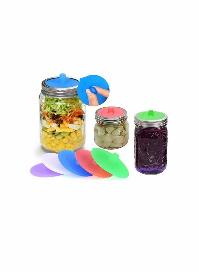 KASTWAVE Silicone Fermenting Lids, Waterless Airlock Fermentation Jar Lids, Premium Wide Mouth Jar Fermenter Cap, Suitable for Pickles, and Fermented Probiotic Food (5 Pcs)  - Image 2