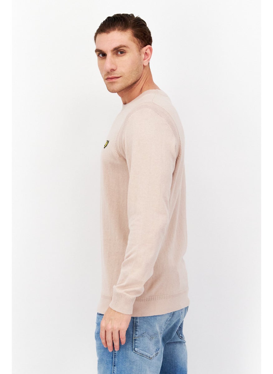 Lyle & Scott - Men Crew Neck Long Sleeve Printed Sweatshirt, Light Brown - Image 1