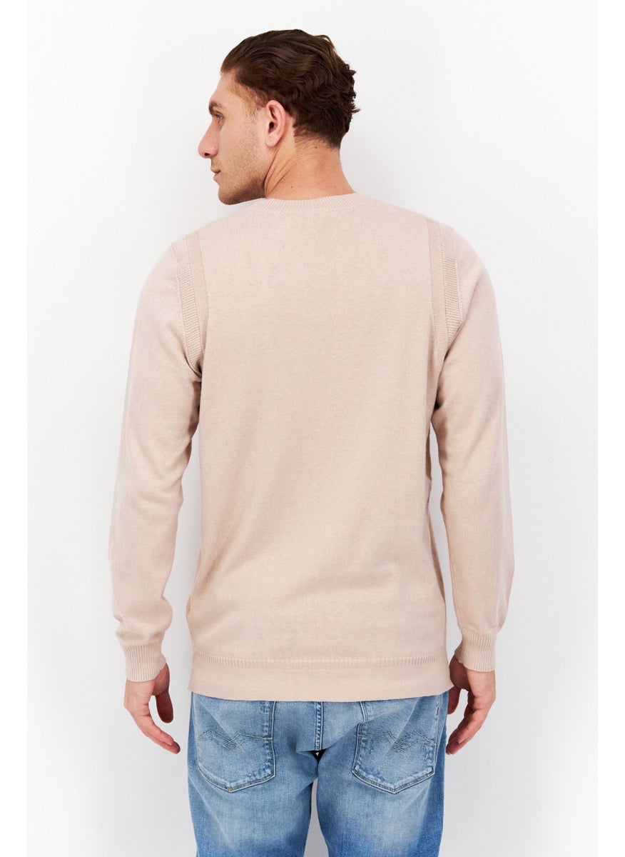 Lyle & Scott - Men Crew Neck Long Sleeve Printed Sweatshirt, Light Brown - Image 1