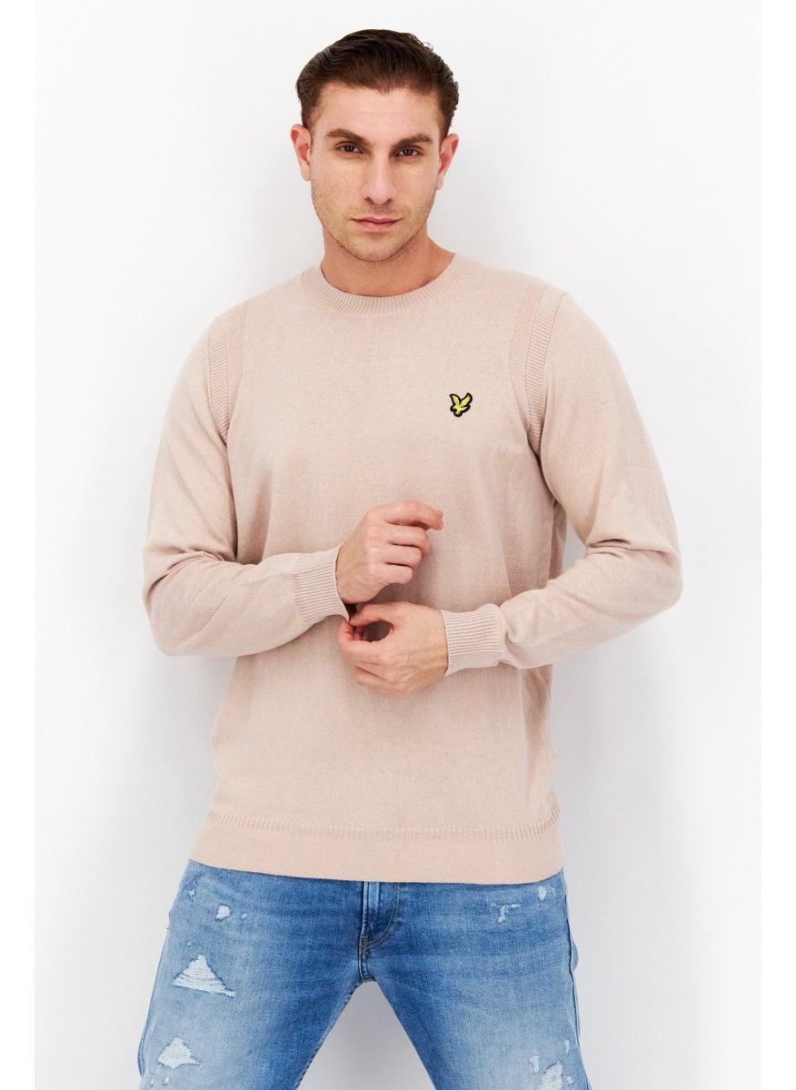 Lyle & Scott - Men Crew Neck Long Sleeve Printed Sweatshirt, Light Brown - Image 1
