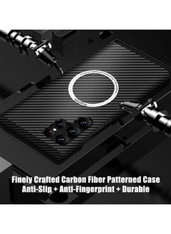 Magsafe Samsung Galaxy S24 Ultra Case for Compatible with Mag-safe, Ultra Slim S24 Ultra Carbon Fiber Texture Case, Galaxy S24 Ultra 5G Thin Hard PC Magnetic Protective Case (S24 Ultra, Black)  - Image 2