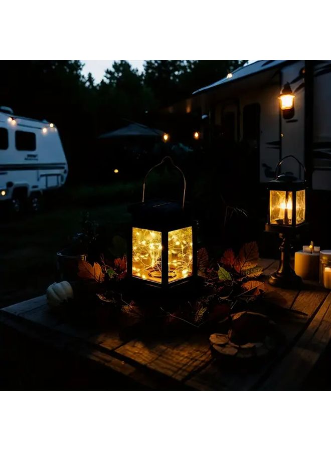 Solar Retro Outdoor Light with 30 LEDs Warm Lights for Camping Patio Rv Decor - Image 4