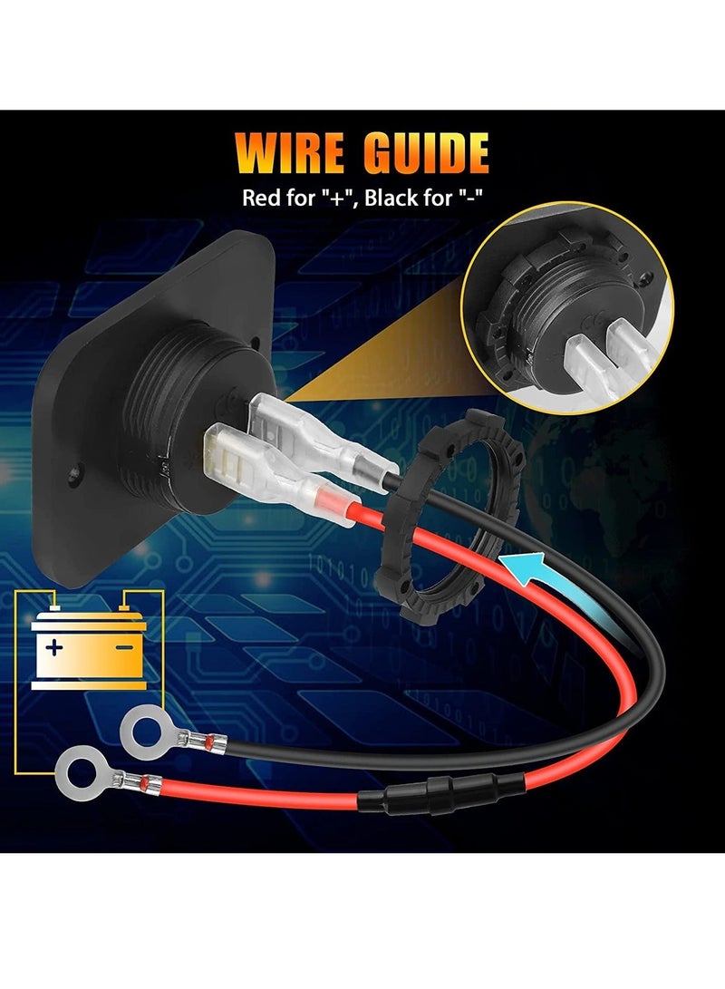 12V Voltage Gauge with Touch Switch Digital Display, Volt Gauge, 12V/24V Car Voltmeter LED Digital Display, Waterproof Voltmeter Panel for Boat,Marine,Vehicle,Motorcycle,Truck,Car(Upgraded) - Image 4