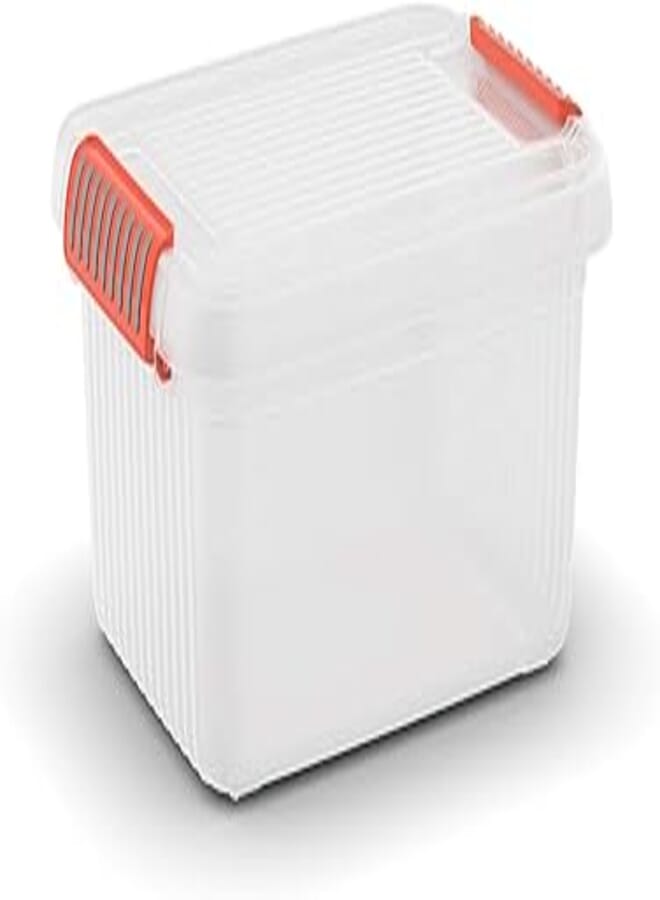Kis K Latch Storage Box, Transparent/Orange, 39 x 29 x 18 cm