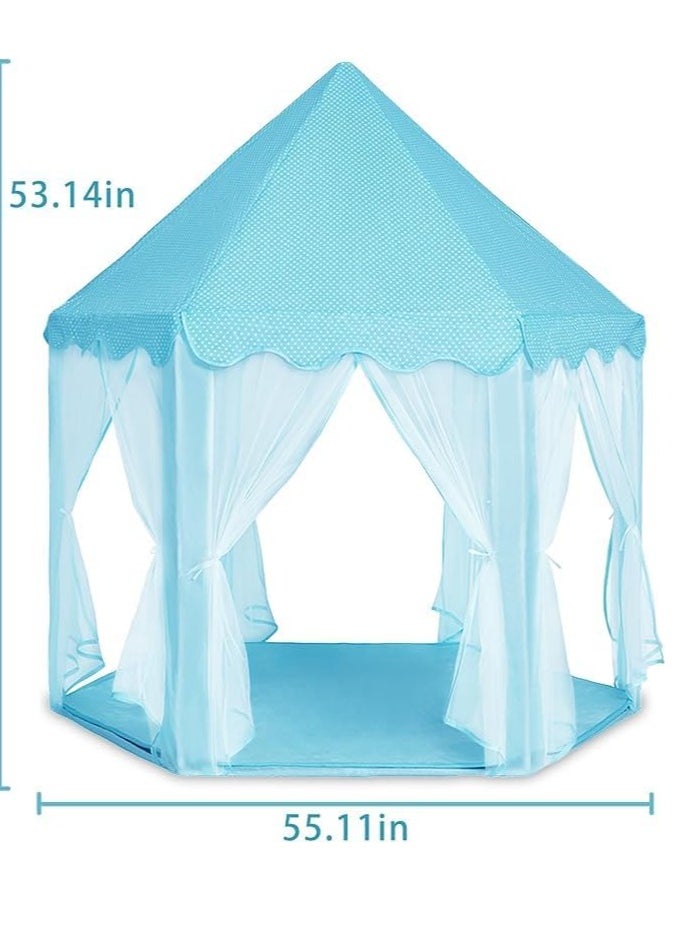 Generic Portable Foldable Princess Castle Tent for Kids, Large Children's Playhouse for Festivals, Indoor and Outdoor Use, Easy Setup and Durable Tent for Girls and Boys by TOYS-EGYPT (Blue)  - Image 4