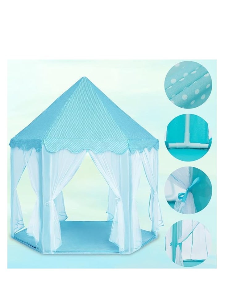Generic Portable Foldable Princess Castle Tent for Kids, Large Children's Playhouse for Festivals, Indoor and Outdoor Use, Easy Setup and Durable Tent for Girls and Boys by TOYS-EGYPT (Blue)  - Image 5