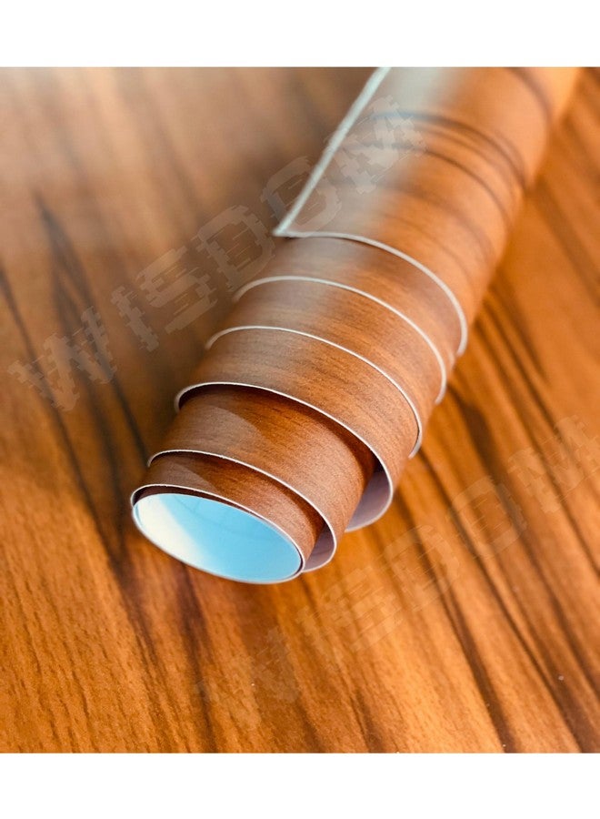 ويسدم ورق حائط WISDOM من الفينيل اللاصق ذاتي اللصق بنمط هندسي خشبي للأثاث وملصقات الفينيل للأبواب الخشبية وورق الحائط لسطح المكتب وخزانة المطبخ/الرف (24 × 100 بوصة، خشبي أسود بني) - Image 1