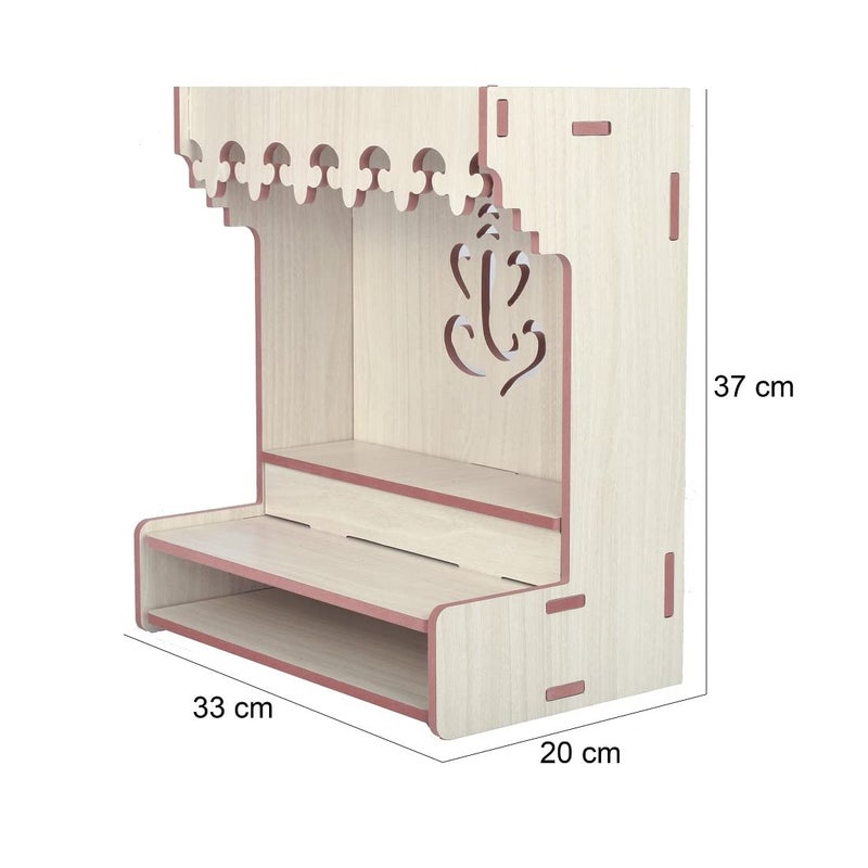 Nexat باب معبد خشبي تقليدي من MDF | معبد مدمج مع أبواب للمنزل والمكتب والعبادة (526) - Image 2