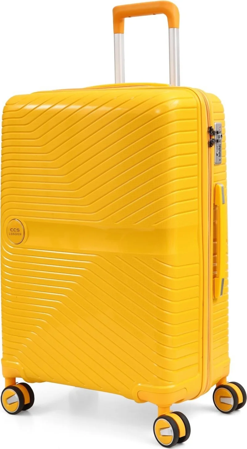 S-Invalid Brand Name Ultra Light Polypropylene Unbreakable 4-Piece Suitcase Set + Makeup Bag
