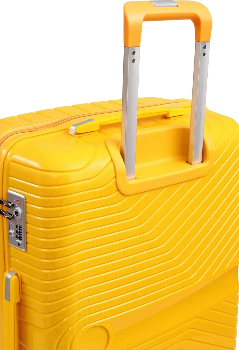 S-Invalid Brand Name Ultra Light Polypropylene Unbreakable 4-Piece Suitcase Set + Makeup Bag