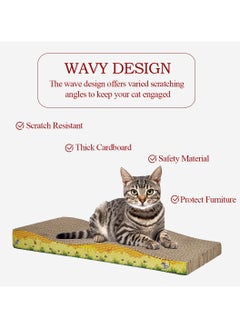 MAJIBAO Cat scratcher pad with Wave design, Recyclable cardboard, Suitable for Cats to Rest, Grind claws and Play with Scratch box, Corrugated scratching board with Fun and Attractive, 44.5 cm (Yellow)  - Image 5