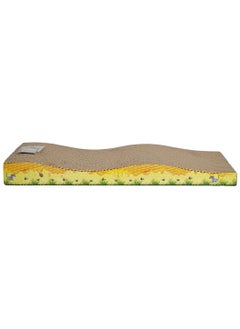 MAJIBAO Cat scratcher pad with Wave design, Recyclable cardboard, Suitable for Cats to Rest, Grind claws and Play with Scratch box, Corrugated scratching board with Fun and Attractive, 44.5 cm (Yellow)  - Image 1