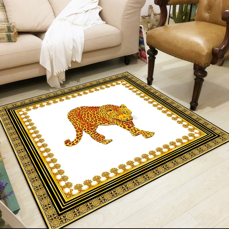 European Style Square Living Room Rug - Full-coverage Sofa Blanket, Washable and Customizable