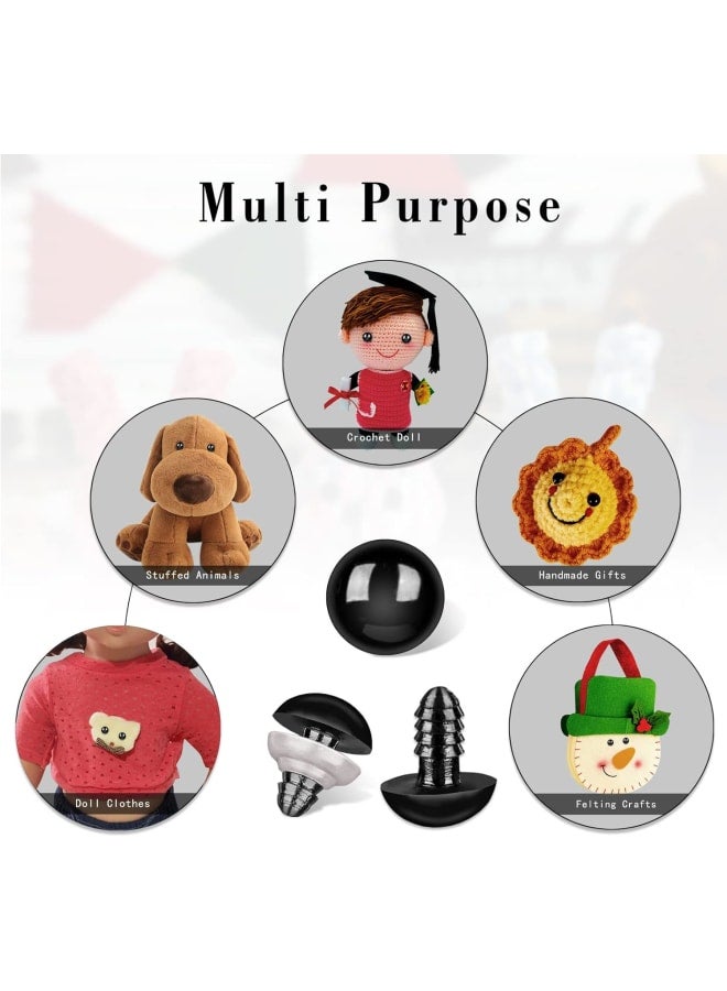 LEUCHTAMOR 800Pcs Safety Eyes (6-14mm) with Washers for Crochet Amigurumi, Stuffed Animals, Doll Making & Crafts Bulk Supplies - Image 3