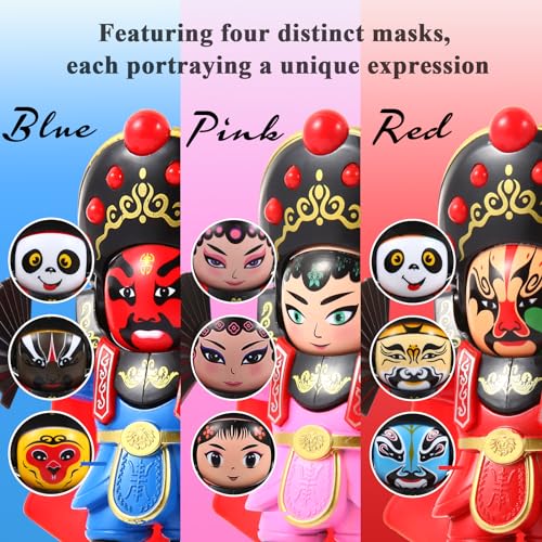 YUE MOTION Sichuan Opera Face Changing Doll 3 PackMask Shifting Puppet Decoration Bian Lian Plastic Decorative Ornament Toys with 4 Unique Faces Fidget Toys for Christmas Stocking Stuffer - Image 5