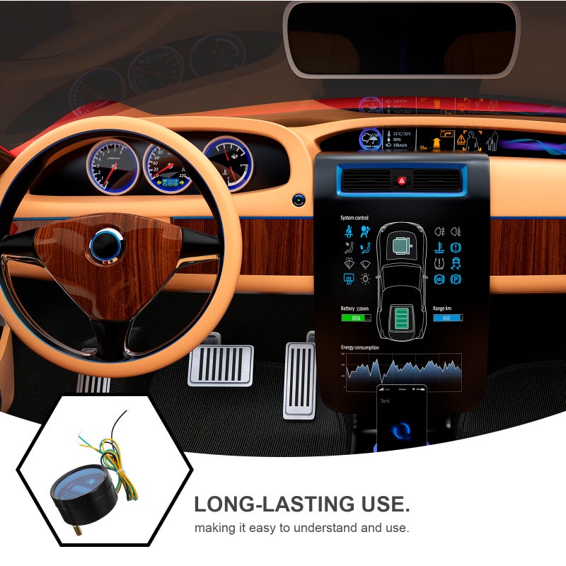2pcs Level Gauge 12V Motorcycle Level Meter Universal Car SUV Gauge - Image 5
