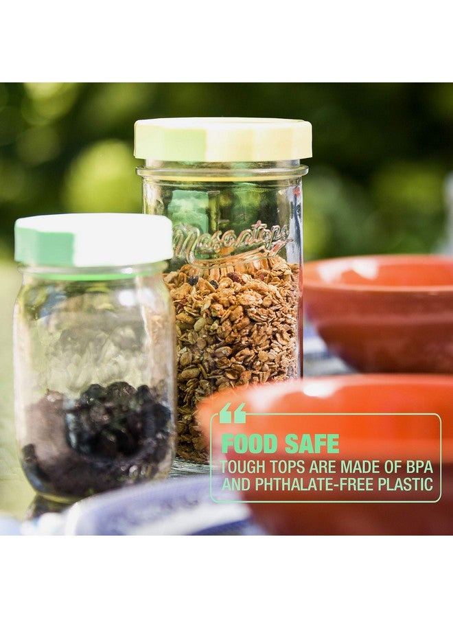 Masontops Tough Tops - Ball Wide Mouth Mason Jar Lids Plastic Leakproof - Multi Colored Plastic Mason Jar Lids - Reusable Canning Lids fit Ball Jars - Image 4
