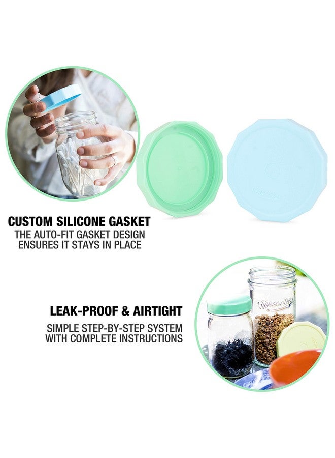 Masontops Tough Tops - Ball Wide Mouth Mason Jar Lids Plastic Leakproof - Multi Colored Plastic Mason Jar Lids - Reusable Canning Lids fit Ball Jars - Image 3