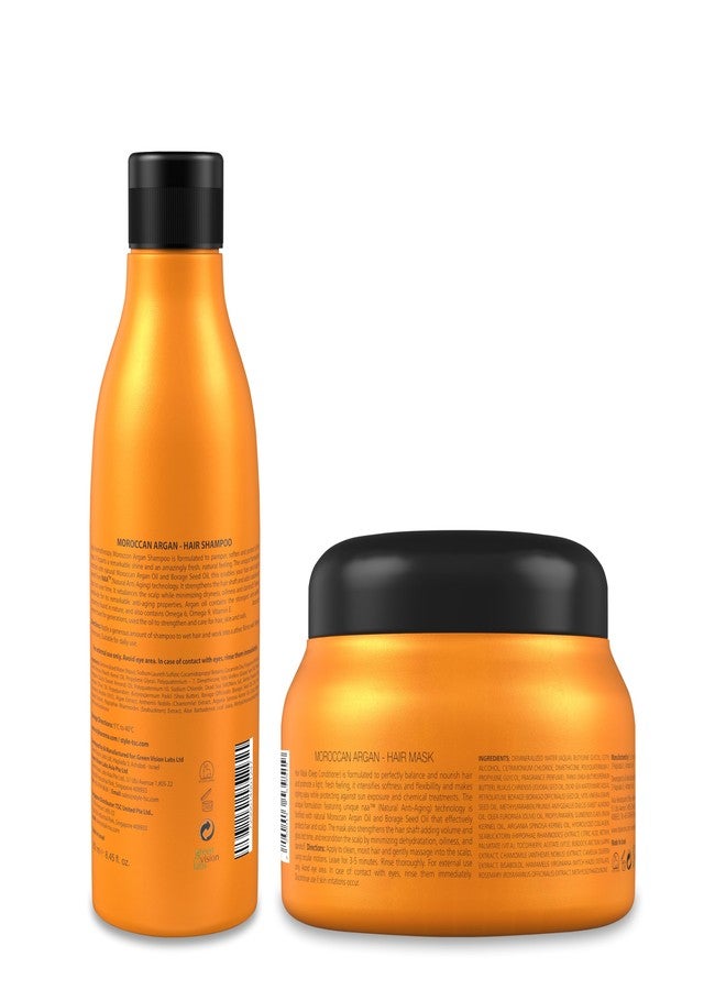 Style Aromatherapy Professional Moroccan Argan Shampoo + Hair Mask Combo | Controls Dry, Damaged & Frizzy Hair | Smoother & Shinier Hair | SLS SLES & Paraben Free | for All Hair Types | 250ML + 200ML - Image 4