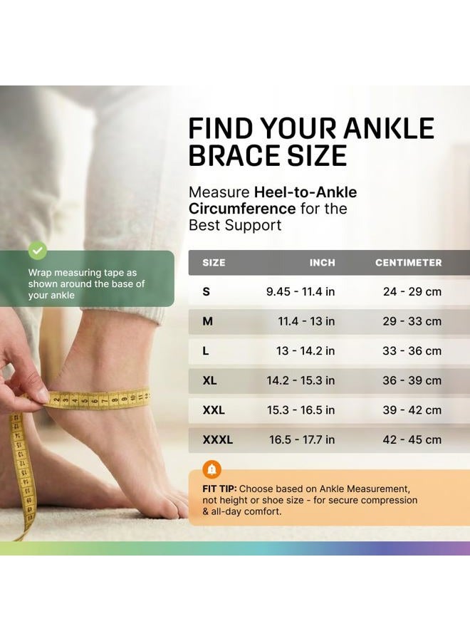 Modvel Foot & Ankle Brace Socks for Sprained Ankle Compression Sleeve - Plantar Fasciitis Relief Brace, Foot Support for pain Women & Men - Tendonitis & Arthritis Feet Sleeve, Stabilizing Ankles Wrap - Image 3