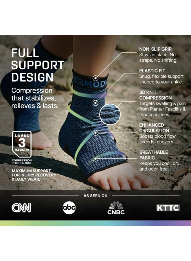 Modvel Foot & Ankle Brace Socks for Sprained Ankle Compression Sleeve - Plantar Fasciitis Relief Brace, Foot Support for pain Women & Men - Tendonitis & Arthritis Feet Sleeve, Stabilizing Ankles Wrap - Image 5