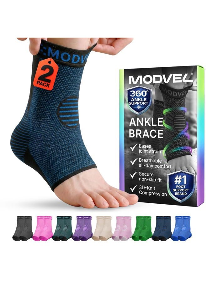 Modvel Foot & Ankle Brace Socks for Sprained Ankle Compression Sleeve - Plantar Fasciitis Relief Brace, Foot Support for pain Women & Men - Tendonitis & Arthritis Feet Sleeve, Stabilizing Ankles Wrap - Image 1