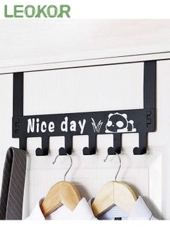 LEOKOR Over The Door 6 Hanger Rack Decorative Metal Hook Black  - Image 1