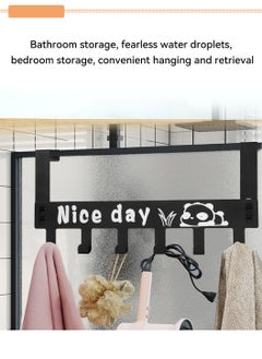 LEOKOR Over The Door 6 Hanger Rack Decorative Metal Hook Black  - Image 2