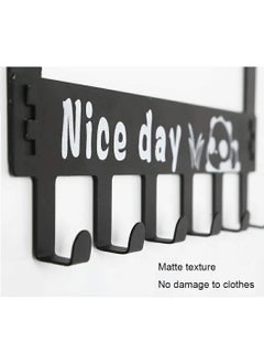 LEOKOR Over The Door 6 Hanger Rack Decorative Metal Hook Black  - Image 4