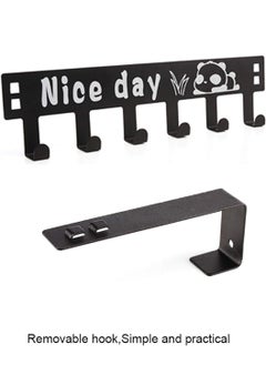 LEOKOR Over The Door 6 Hanger Rack Decorative Metal Hook Black  - Image 5