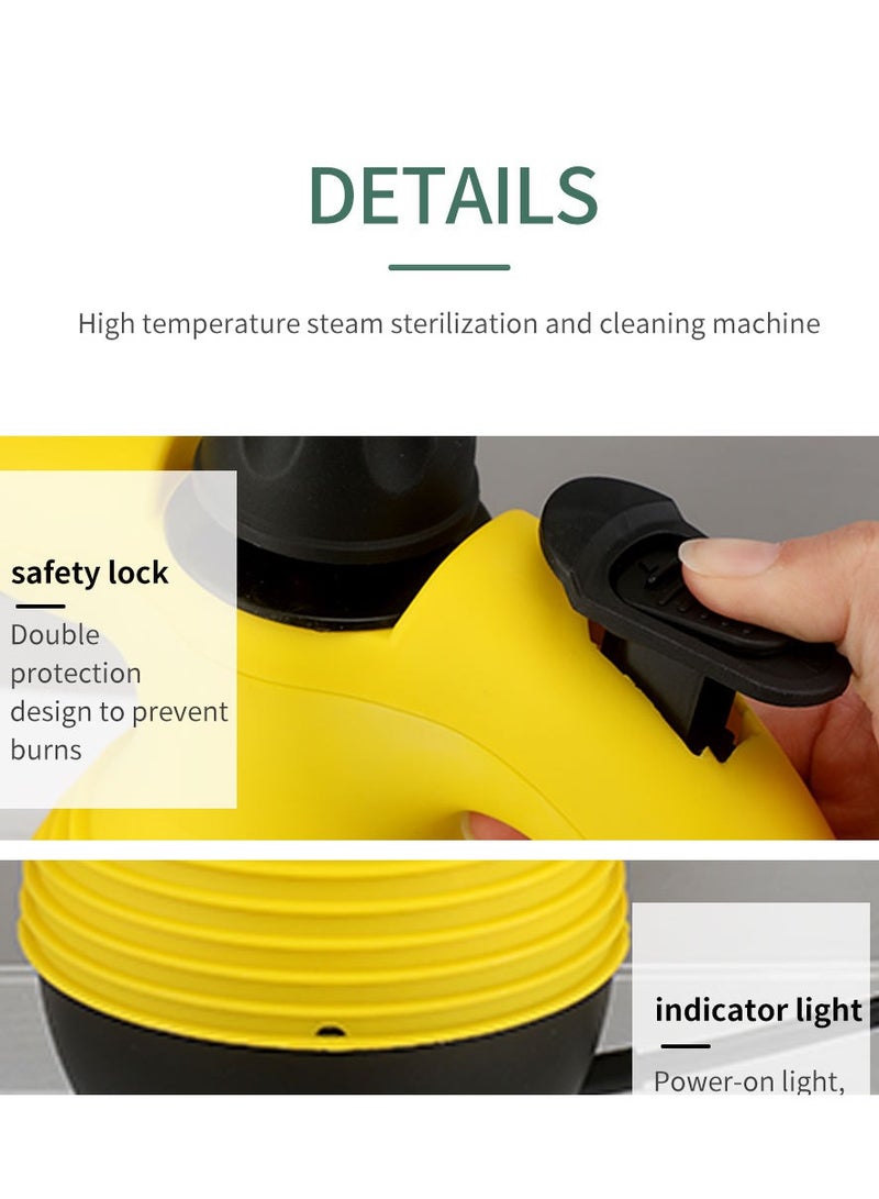 Handheld Steam Cleaner, Steamer for Cleaning, Multipurpose Portable Steam Cleaners for Home Use with Safety Lock and 9 Accessory Kit to Remove Grime, Grease, and More, Save Time and Effort