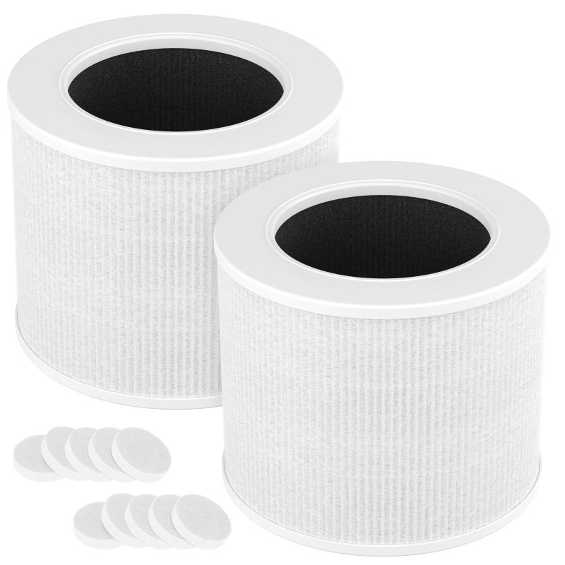 Ecleanfy 2-Pack Core Mini Filter Compatible with LEVOIT Core Mini Air Purifie-r, 3-in-1 H13 HEPA High-Efficiency Activated Carbon Pre-filter for LEVOIT Core Mini Replacement Filter - Image 1