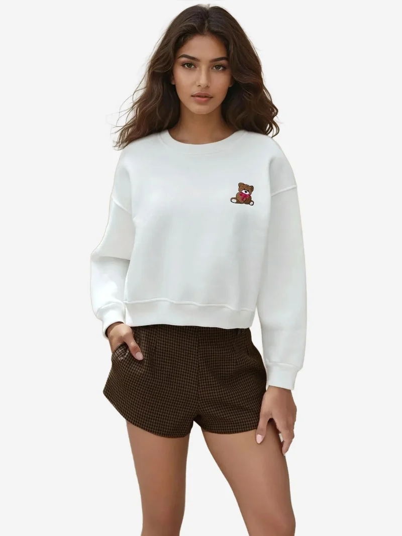 HICCUP Embroidered Relaxed Fit Cotton Sweatshirt
