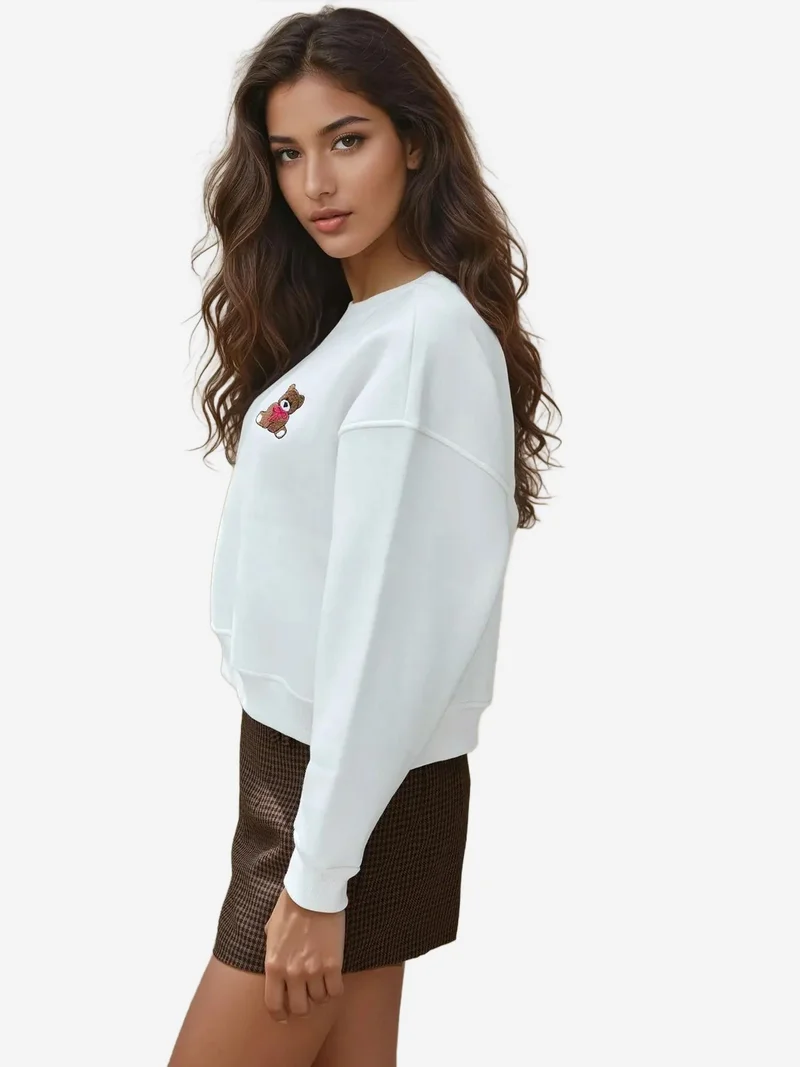 HICCUP Embroidered Relaxed Fit Cotton Sweatshirt