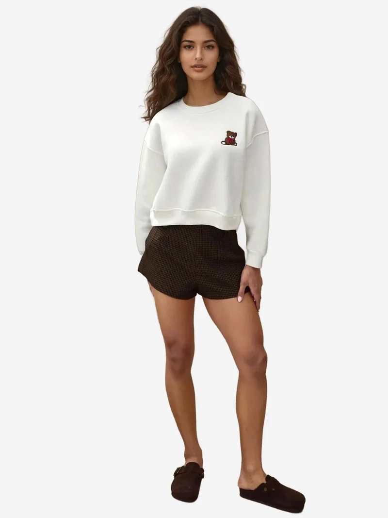 HICCUP Embroidered Relaxed Fit Cotton Sweatshirt