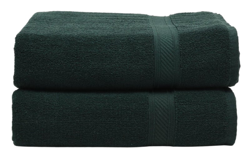 Furnofy 450 GSM Cotton Towels for Bath (70 x 140 cm), Highly Absorbent and Soft Bathroom Towels (Pack of 2 - Olive) - Image 1