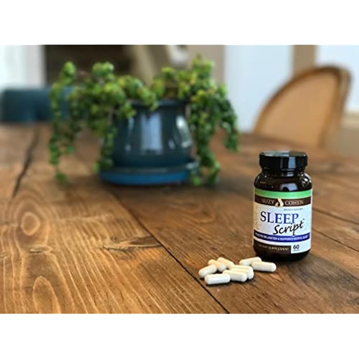 Script Essentials Suzy Cohen Sleep Script with Melatonin - Botanical Sleep and Relaxation Formula for Adults for Mood, Stress and Sleep, Contains 5-HTP, L-theanine, Passionflower, Lemon Balm and GABA 60 Capsules. - Image 4
