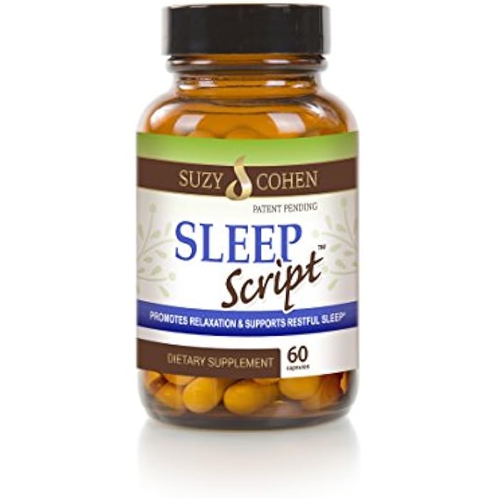 Script Essentials Suzy Cohen Sleep Script with Melatonin - Botanical Sleep and Relaxation Formula for Adults for Mood, Stress and Sleep, Contains 5-HTP, L-theanine, Passionflower, Lemon Balm and GABA 60 Capsules. - Image 1