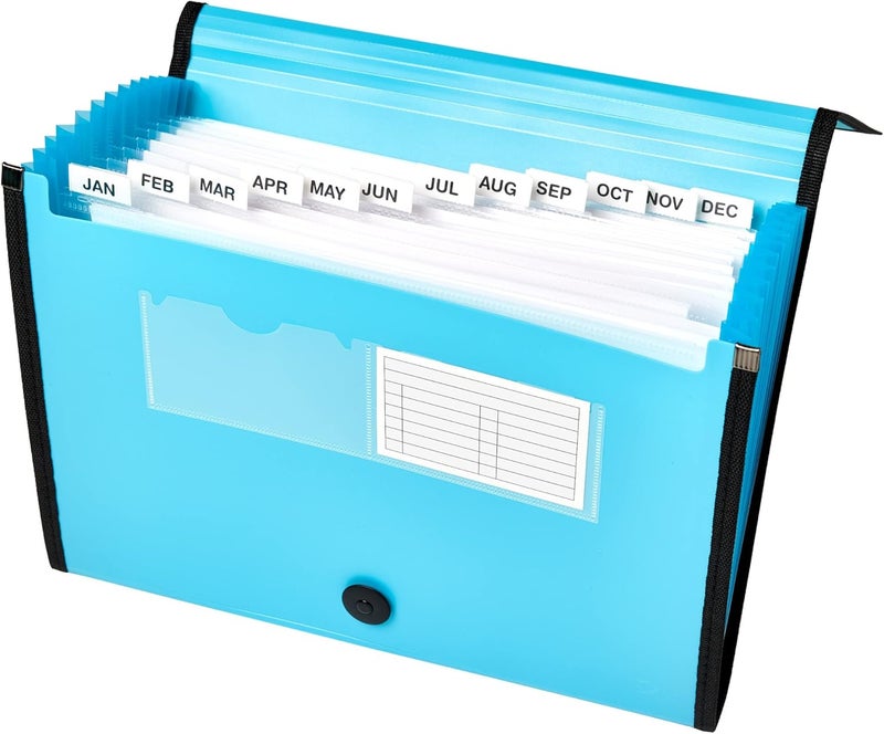 AVERY Expanding File Folder Organizer, 13-Pocket Accordion File Organizer, Aqua, Holds 425 Letter/A4-Size Sheets (73554) - Image 2