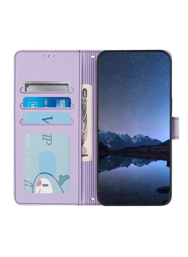 Zaboon Case For Infinix Hot 50i 5G / Smart 9 4G Cat Rat Embossed Pattern RFID Leather Phone Case with Lanyard - Image 3