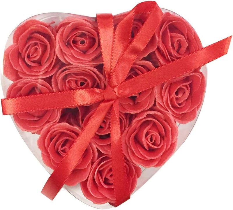 Rose Scented Red Rose Shaped Soaps Set of 12