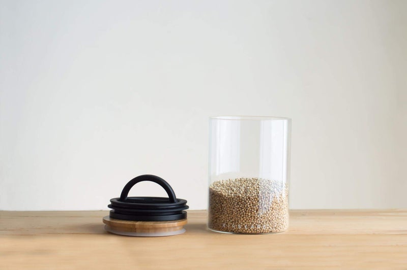 AirScape Glass Food Storage Canister - Glass Storage With US Patented Airless Inner Lid & Bamboo Top Lid - Preserves Food Freshness (Medium 7-Inch) - Image 5