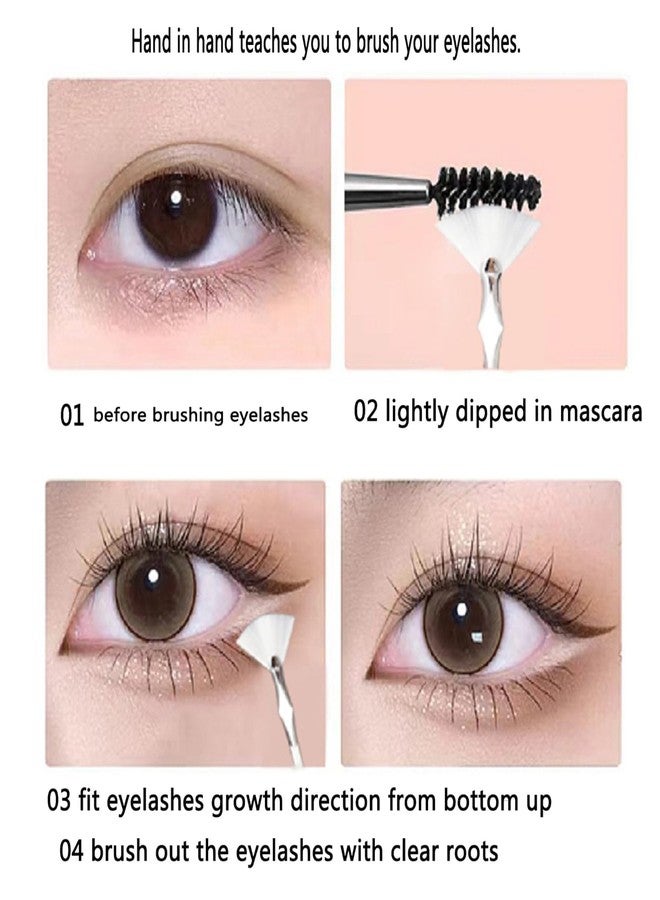 TEONEI Fan Mascara Brushes Eyelash Eyebrow Brush Makeup Brush Eye Lashes Makeup Tools Eyelash Brushes Eyebrow Brushes Eye Shadow Brushes,2Pcs (White) - Image 2