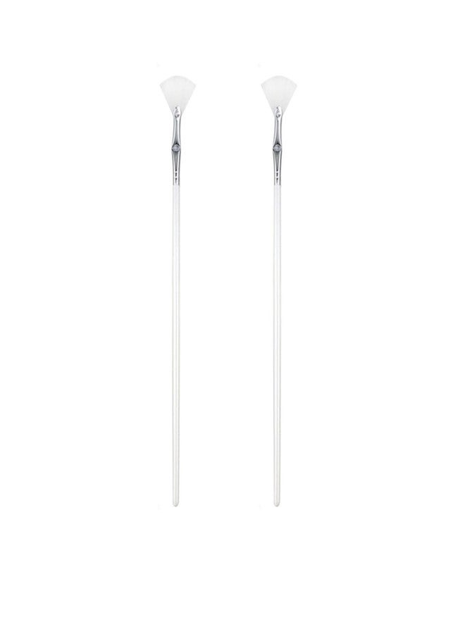 TEONEI Fan Mascara Brushes Eyelash Eyebrow Brush Makeup Brush Eye Lashes Makeup Tools Eyelash Brushes Eyebrow Brushes Eye Shadow Brushes,2Pcs (White) - Image 1