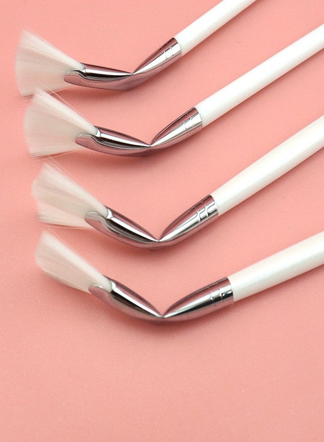 TEONEI Fan Mascara Brushes Eyelash Eyebrow Brush Makeup Brush Eye Lashes Makeup Tools Eyelash Brushes Eyebrow Brushes Eye Shadow Brushes,2Pcs (White) - Image 5